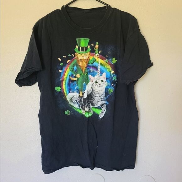 Tultex | Leprechaun & Unicorn Kitties Tee - Picture 1 of 2